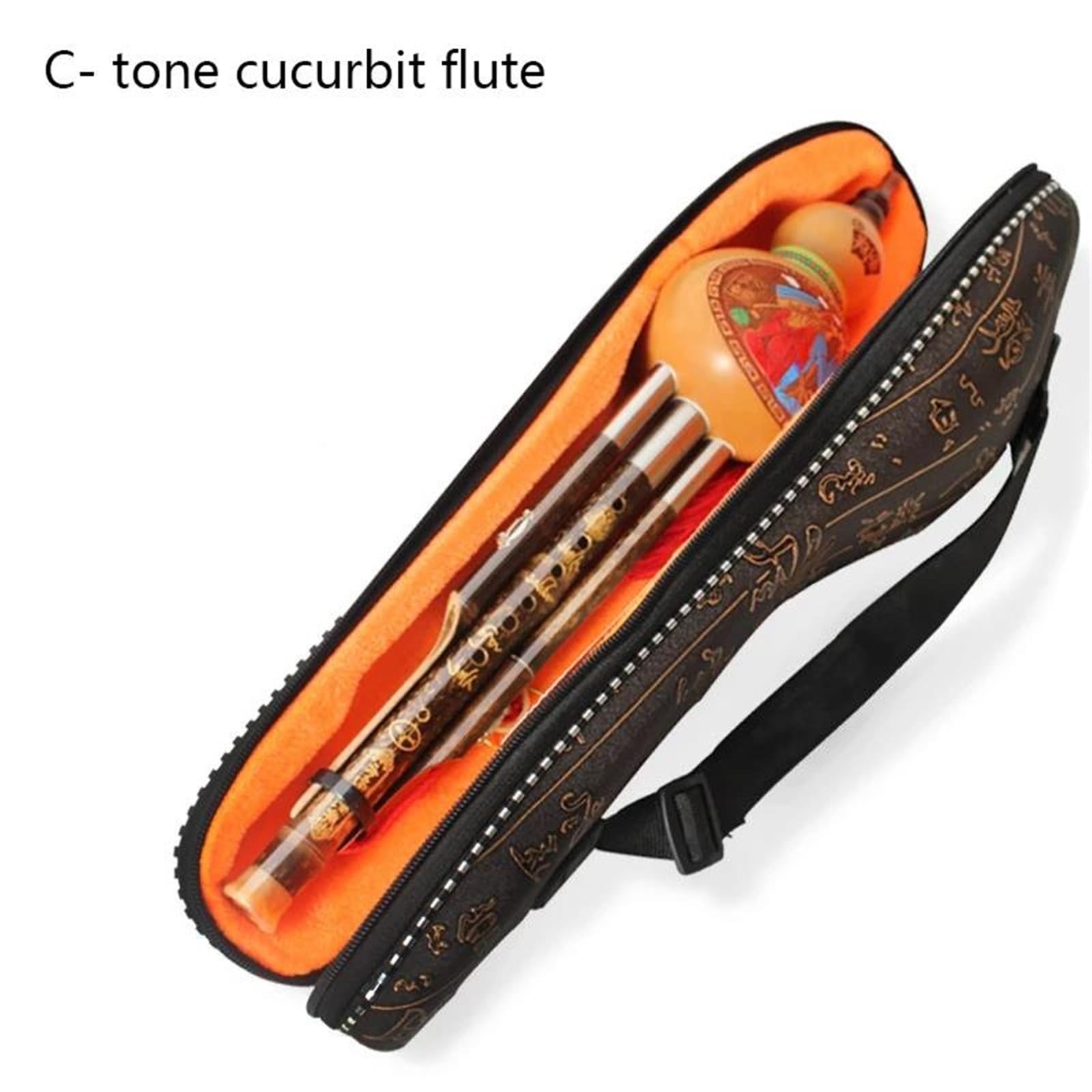 Instrumento De Flauta Hulusi Flauta De Cucurbitáceas De Calabaza De Bambú Negro Hulusi Hecha A Mano China Instrumento Musical Étnico Llave De C BB Con Funda(C)