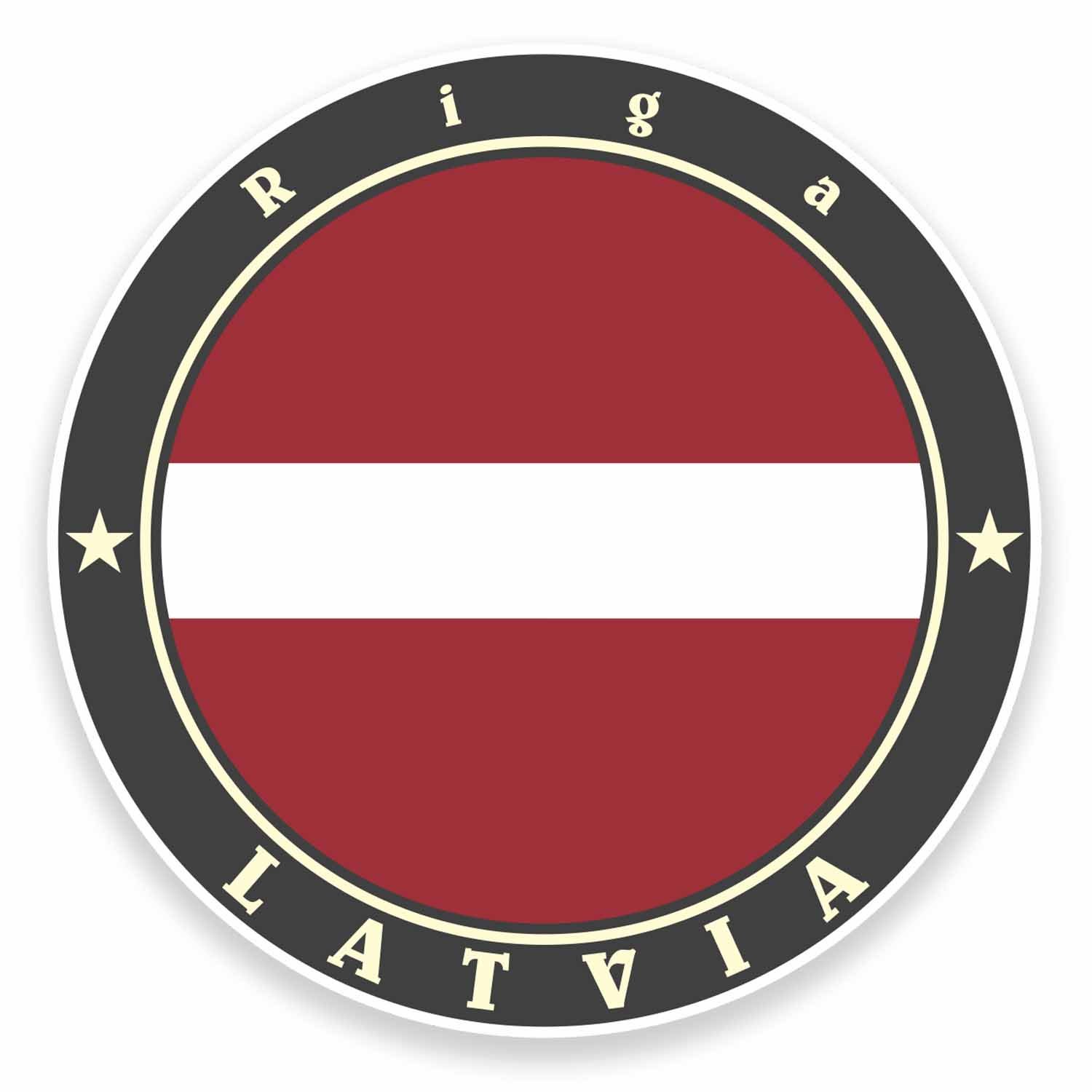 2 x 10cm Riga Latvia Flag Vinyl Sticker Laptop Car Map Travel Luggage Tag #9498 (10cm Wide x 10cm High)