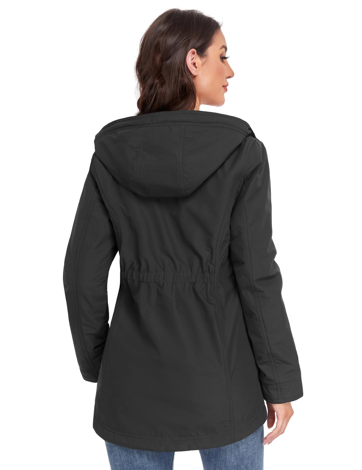 Veste Femme Softshell Imperméable Veste de Randonnée Parka Coupe Vent Blouson Polaire à Capuche Femme Printemps Automne Manteau Zippé d'Extérieur