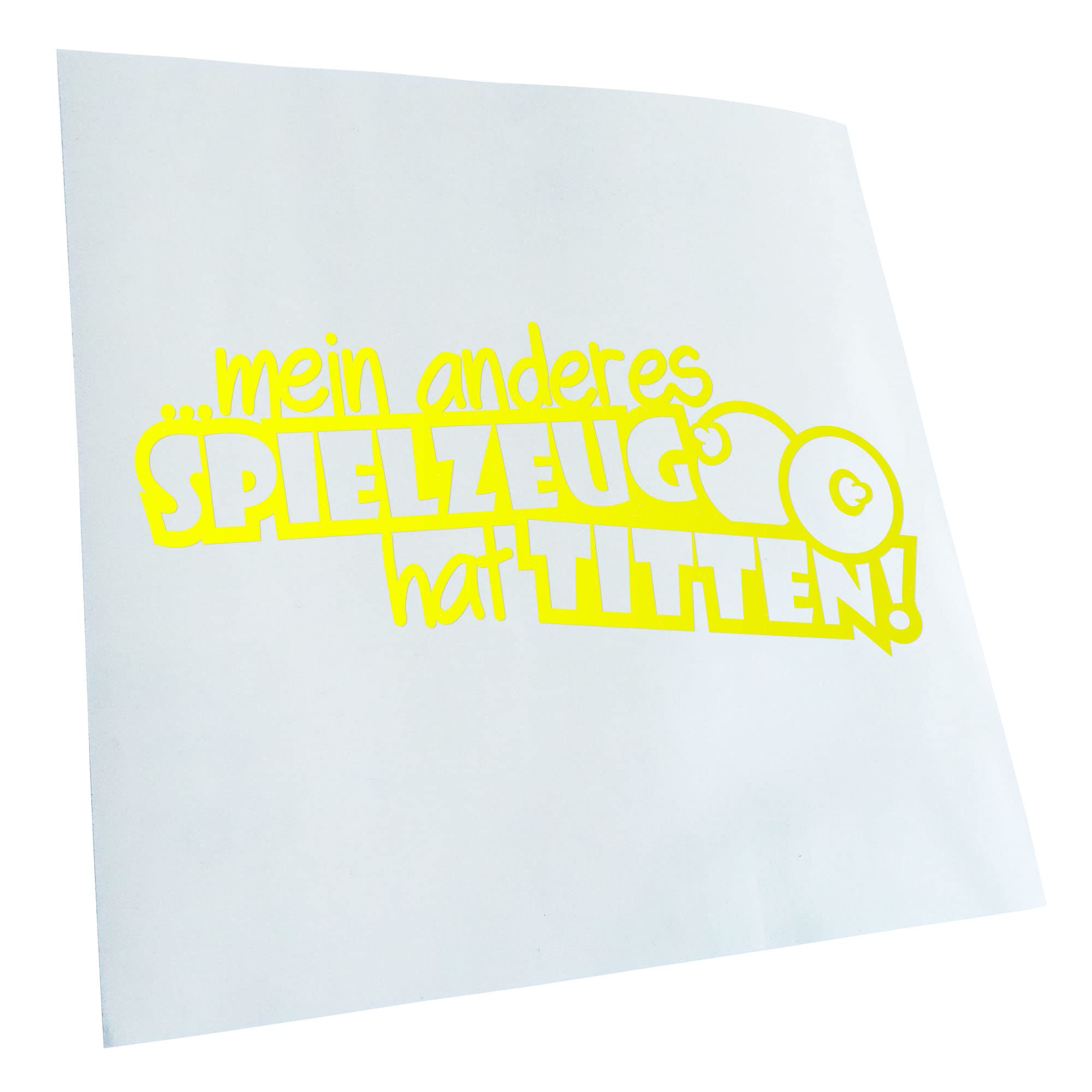 Adesivo Auto Divertente Tedesco 'mein Anderes Spielzeug Hat Titten' – 20x9 Cm – Fluorescente Resistente UV
