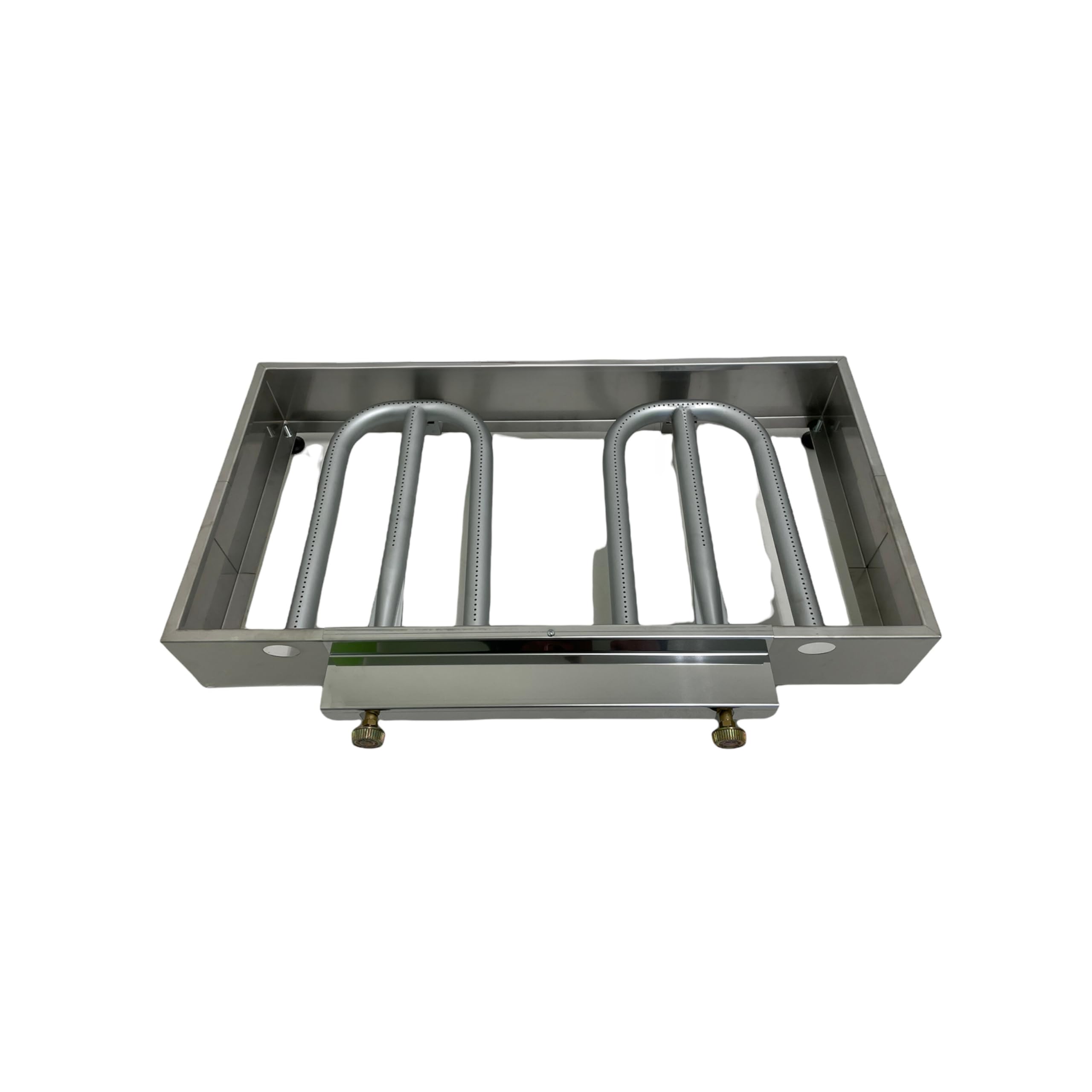 Piastra Barbecue Professionale a GAS Griglia Acciaio INOX liscia 5 mm per Catering Ristoranti Street Food Pub per Cottura Arrosto 2 fuochi (Large 80x50 + Coperchio)