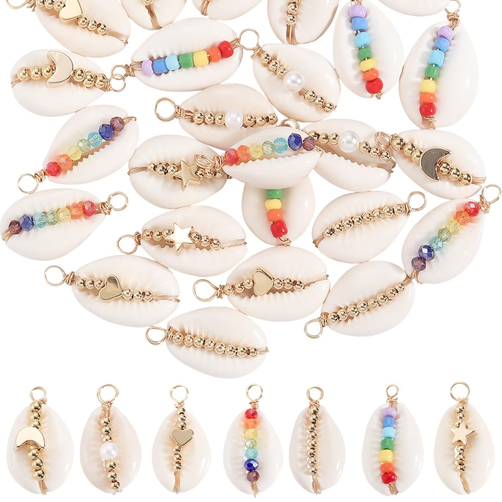 Breloques coquillages pour bijoux été pendentifs conque et mer