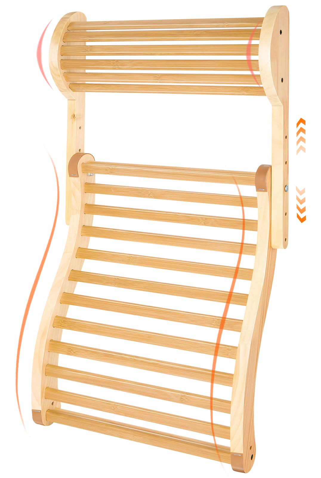 Bamboo Sauna Backrest with Detachable Sauna Pillow, Ergonomic S-Design Sauna Accessories with Adjustable Headrest, Non-Slip Pads, Extra Wide & Long Sauna Backrest Infrared for Home Sauna, Spa Room-picture-40