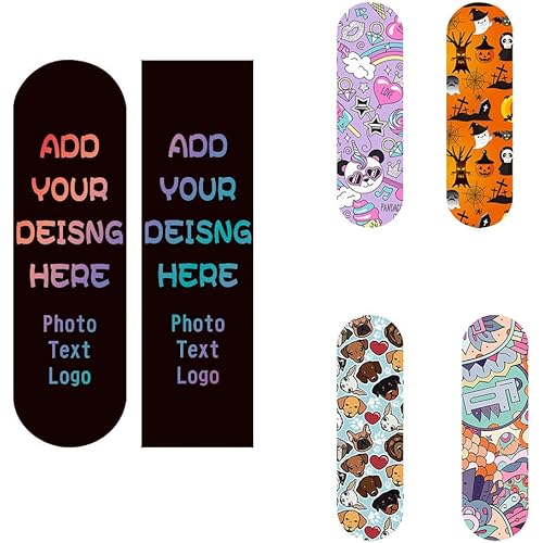 Personalized Skateboard Grip Tape with Photo/Text, Custom Waterproof Scooter Stickers Non-Slip Shockproof Matte Grips, Black