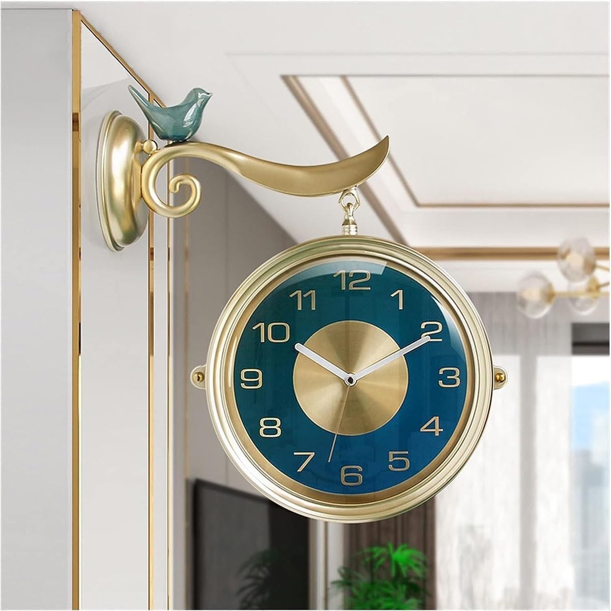 Horloge double face vintage grand angle pour salon et patio