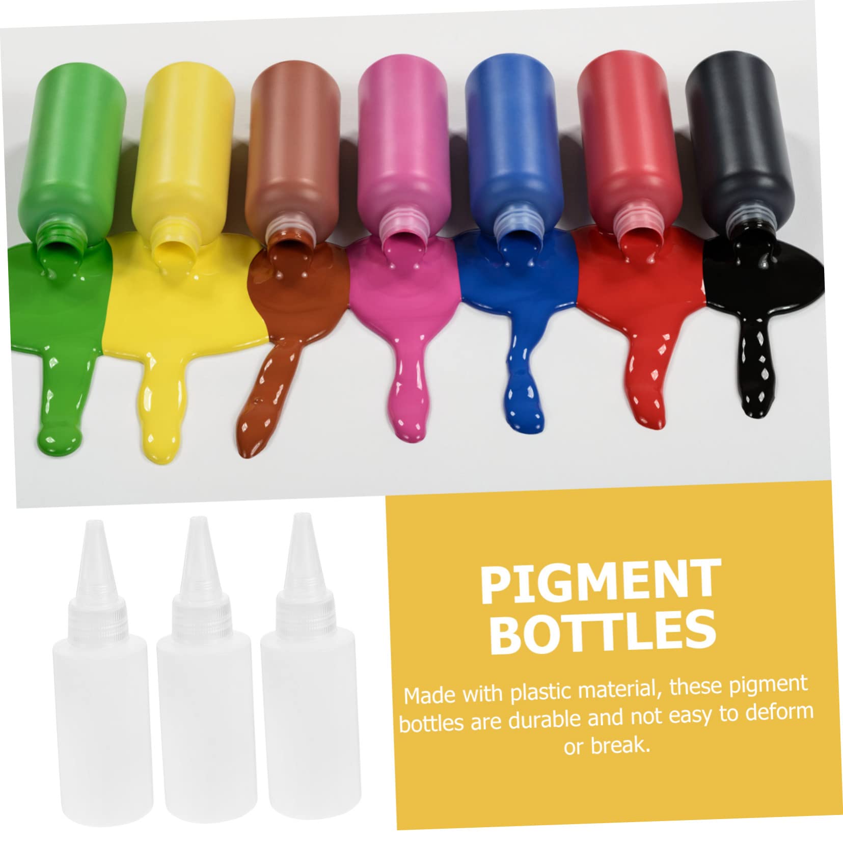 Botellas Boquilla Puntiaguda de Plástico Blanco 60ml, 100 Piezas