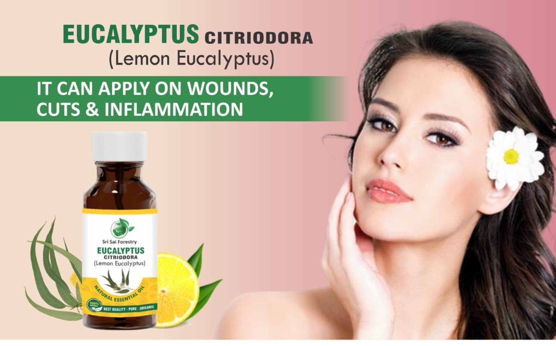 SRI SAI FORESTRY Eucalyptus Citriodora Oil β Lemon Eucalyptus - 100 ML Refreshing Lemon Scent for Aromatherapy