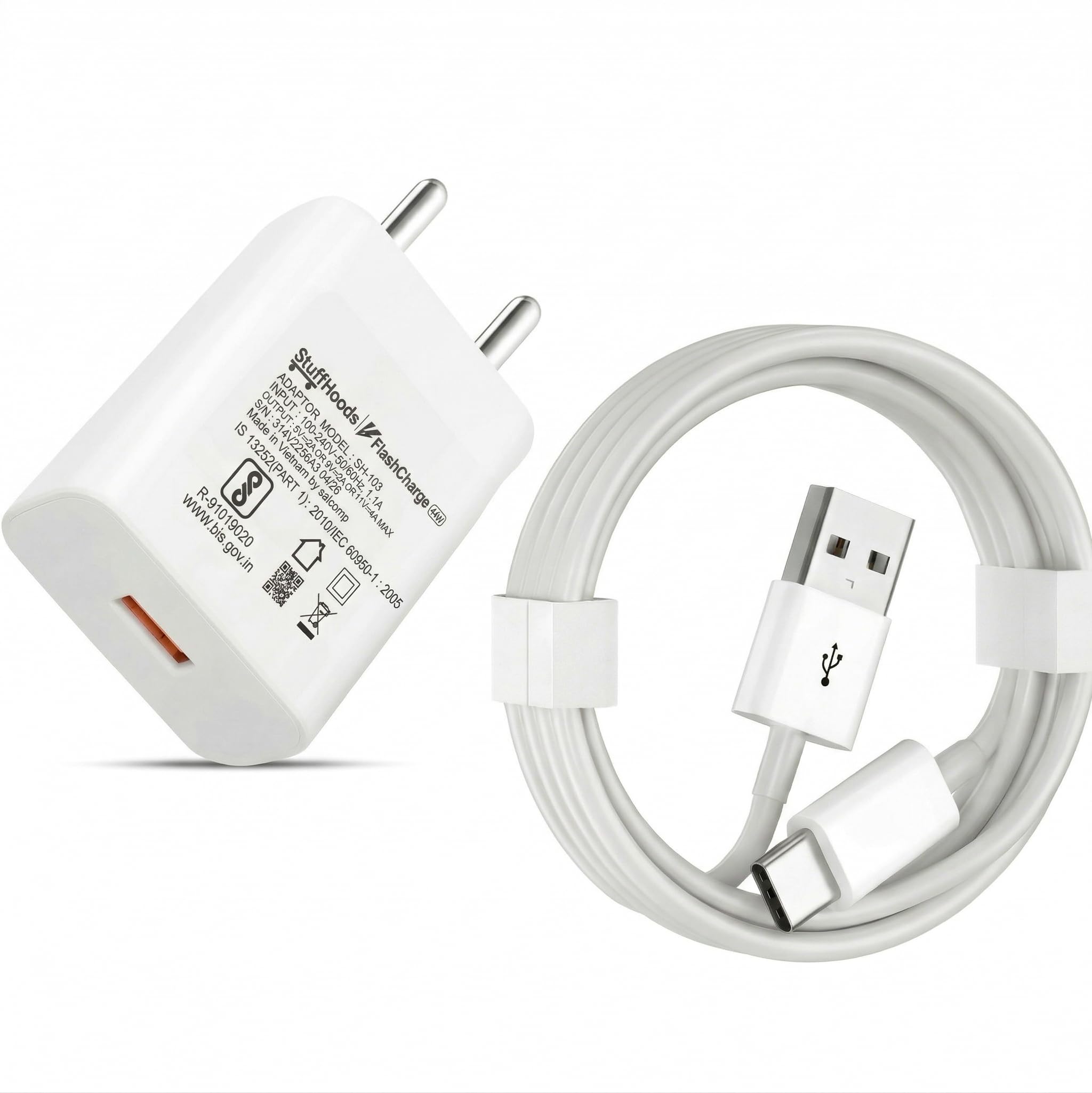 Vivoo 44W Flash Charge Fast Charger Adapter with Type-C Cable | Rapid Charging Compatible for Vivo V Series, T Series, iQOO, Y Series | USB Type-A to Type-C | Travel-Friendly, Smart Safety Protection-image-37
