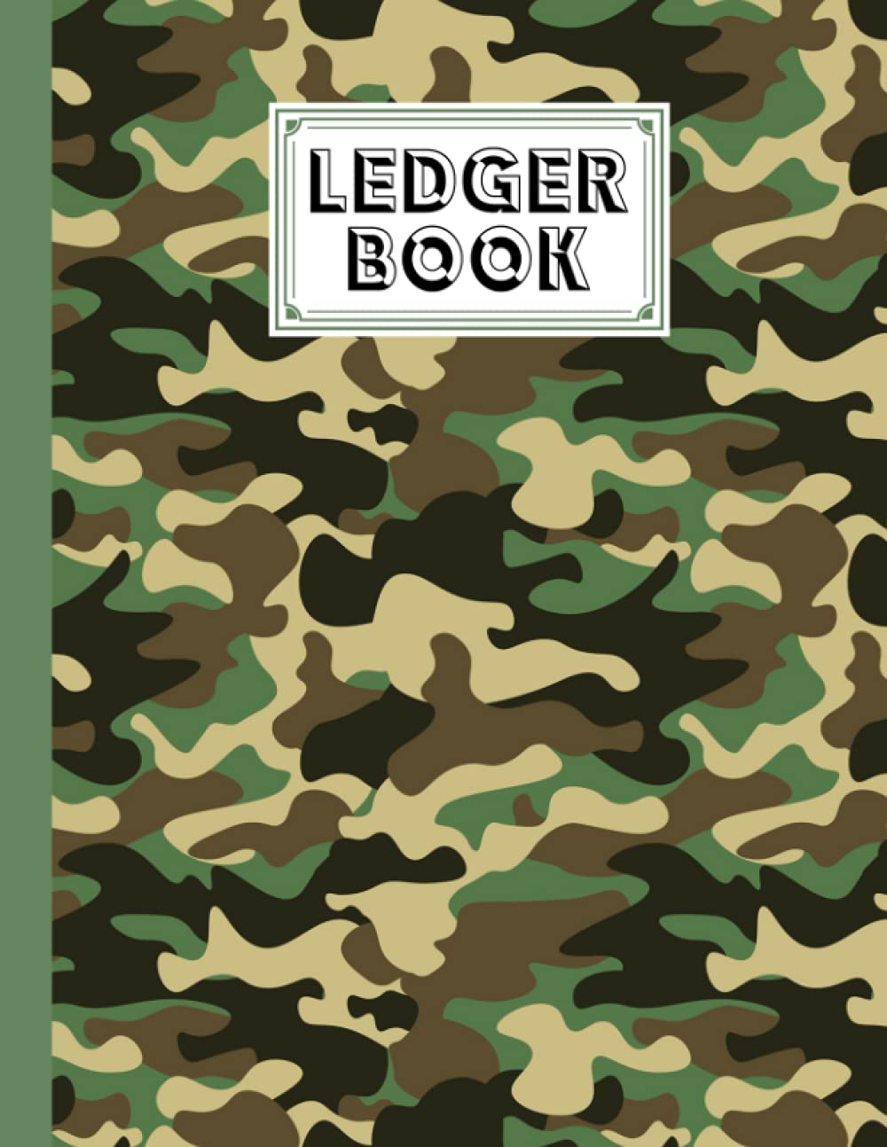 Ledger Book: Record Income and Expenses, 120 Pages, Size 8.5" x 11" | Camo Print Cover Design by Silvio Siebert