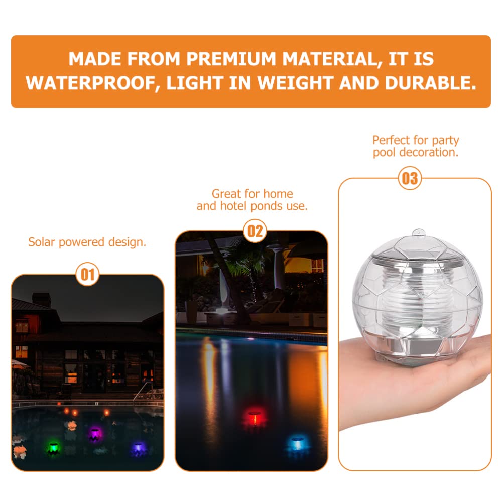 Uonlytech Schwimmende Solar Poolleuchten aus Acryl LED Poolbeleuchtung mit 3w Leistung Leicht und Modisch für Garten und Teich im Außenbereich