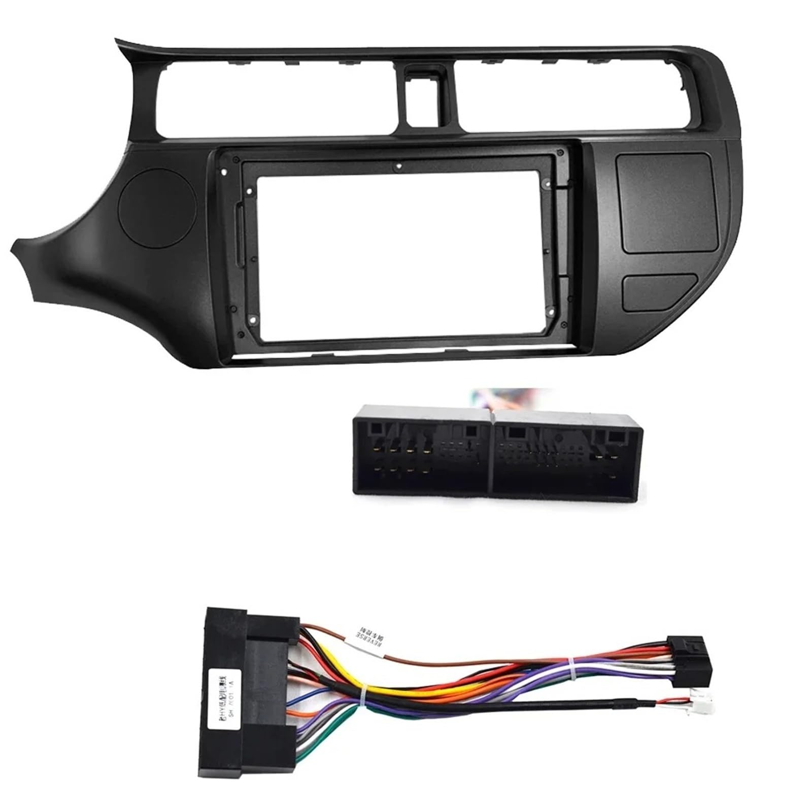 Radio De Coche 9 Pulgadas Fascia Marco Doble DIN GPS DVD Panel Biselado Kit Instalación Tablero Reproductor Estéreo MP5 para KIA para Rio 2012 Marco Panel Radio Coche
