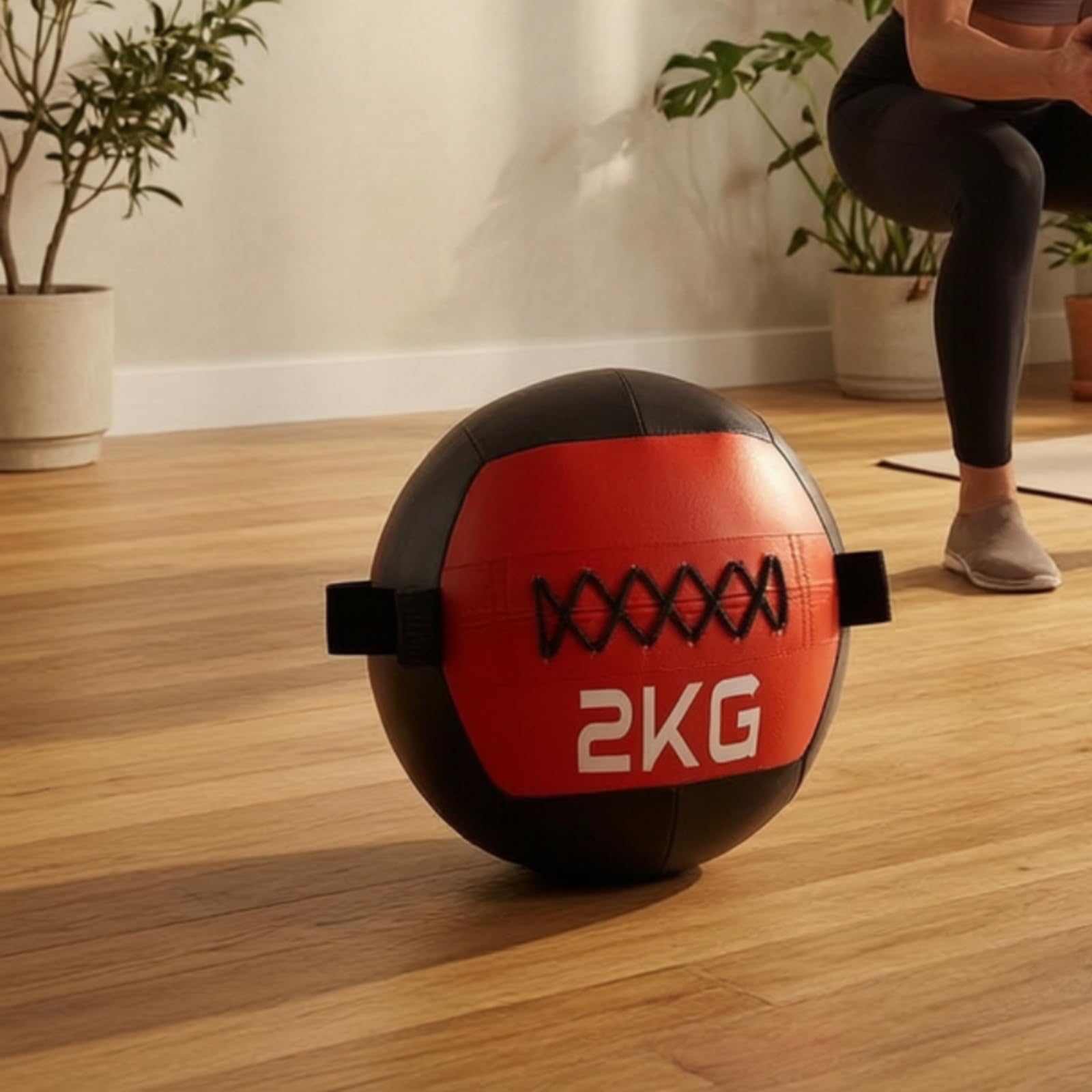 Fitness Weighted Ball Palla Medica Palla Zavorrata Palla Allenamento Palla Esercizi in PVC Similpelle con Maniglie Laterali Cuciture Rinforzate Presa