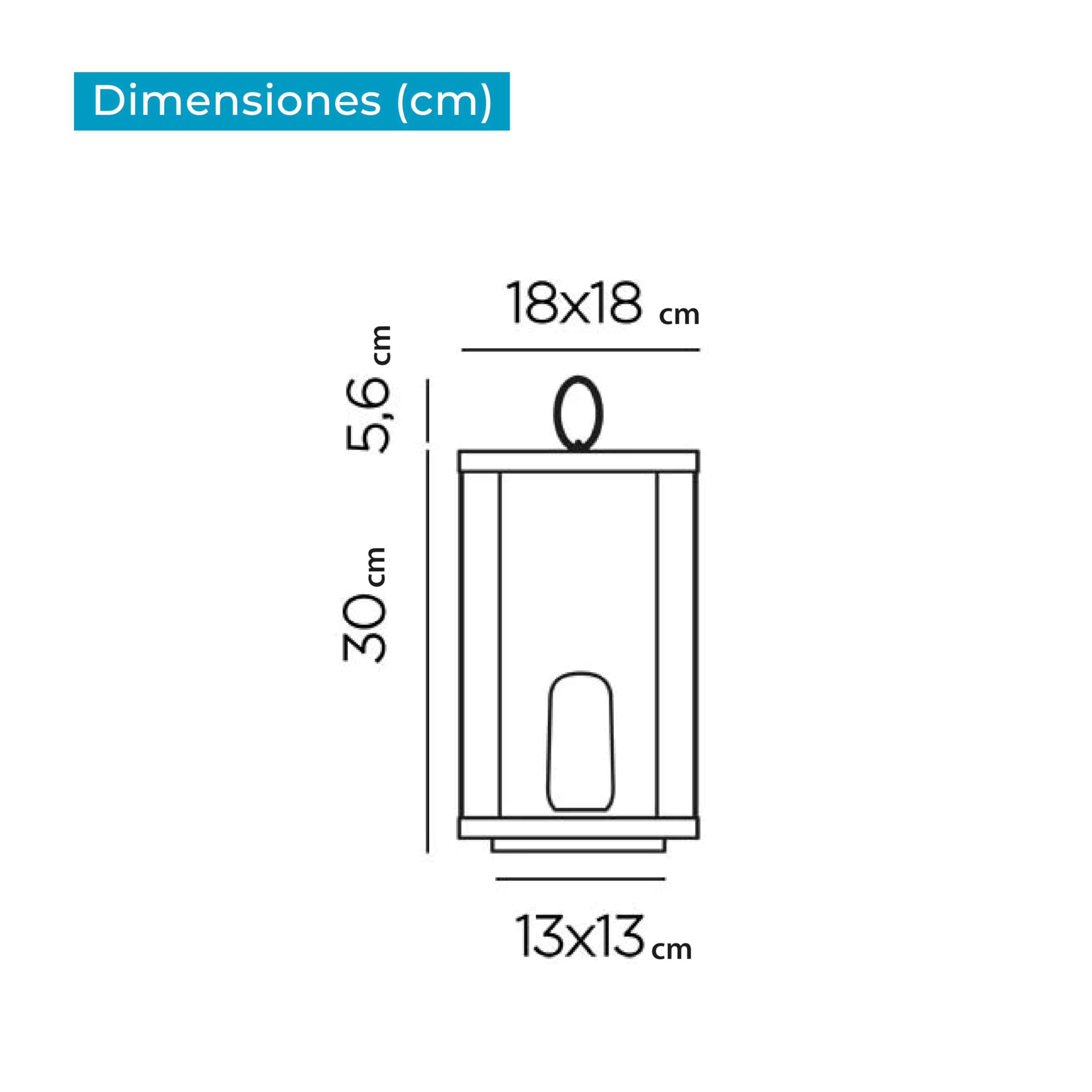 newgarden - Farol de Mesa Portátil y Metálico SIROCO Efecto Llama. Luz LED Cálida 200 Lúmenes Sin Cables IP54. Batería Recargable Hasta 20H de Uso. Incluye Mando a Distancia (Altura 30 cm)