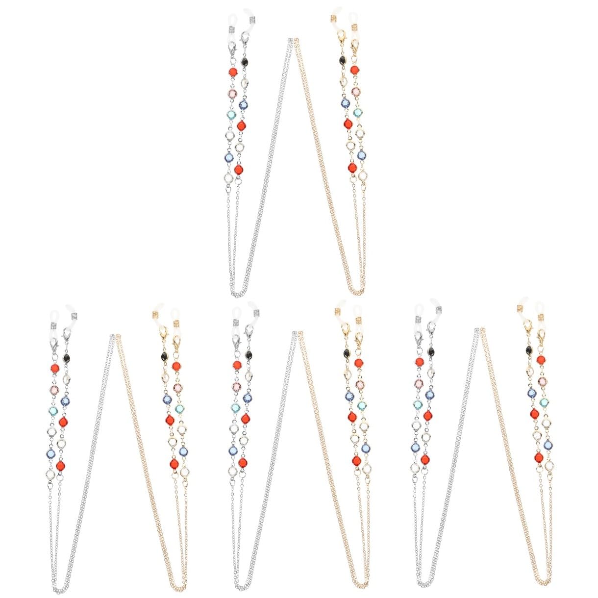 VANZACK 4 Sätze Brillenkette Für Damen Farbenfrohe Sonnenbrillen Halterung Mit Eleganten Accessoires Für Brillen Und Lesebrillen Für Täglichen Gebrauch 2 Stück * 4