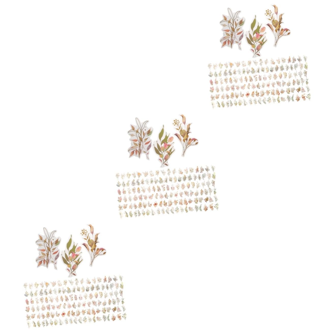ARTIBETTER 3 Ensembles Autocollants Holographiques De Plantes Stickers Décoratifs Pour Scrapbooking Journaux Diy Style Mixte 240 Pièces * 3