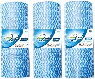 JEBBLAS Dish Cloths Disposable Cloth roll Jay Clothes All Purpose Cloths j Cloths for Kitchen All Purpose Cleaning Cloth 3 Roll Blue