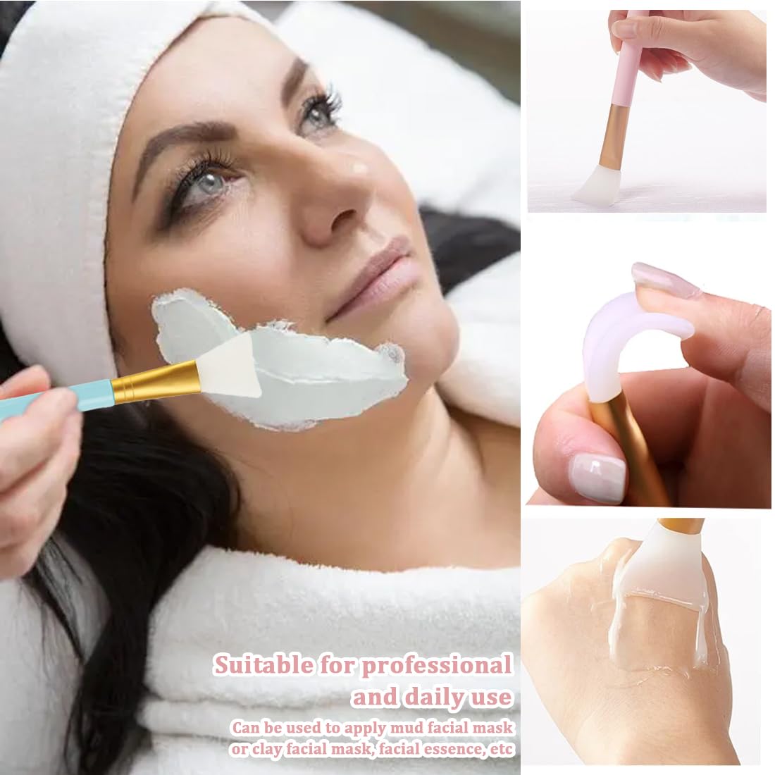 6 PCS Pennello Maschera Silicone, Professionale Pennello Maschera, Pennello Maschera, Maschera Strumento di Bellezza Morbido Pennelli per Maschera Occhi DIY