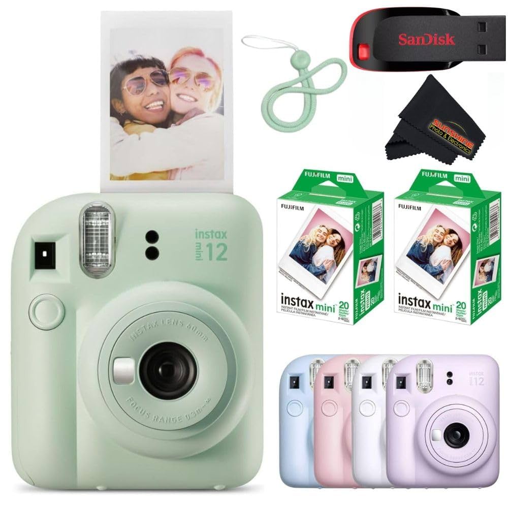 instax mini 12 フィルムカメラ ミントグリーン Fuji Instax Mini 12 Instant Film Camera Mint Green