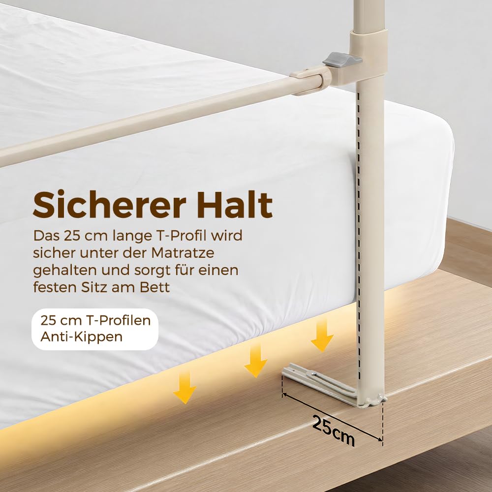 Playpals Baby Bettgitter, Kinderbettgitter 150cm Lang, Höhenverstellbar | Rausfallschutz für Baby Kleinkinder, 70-98cm Höhenverstellbar, Atmungstives Netz, für Einzel- und Doppelbetten, Blau