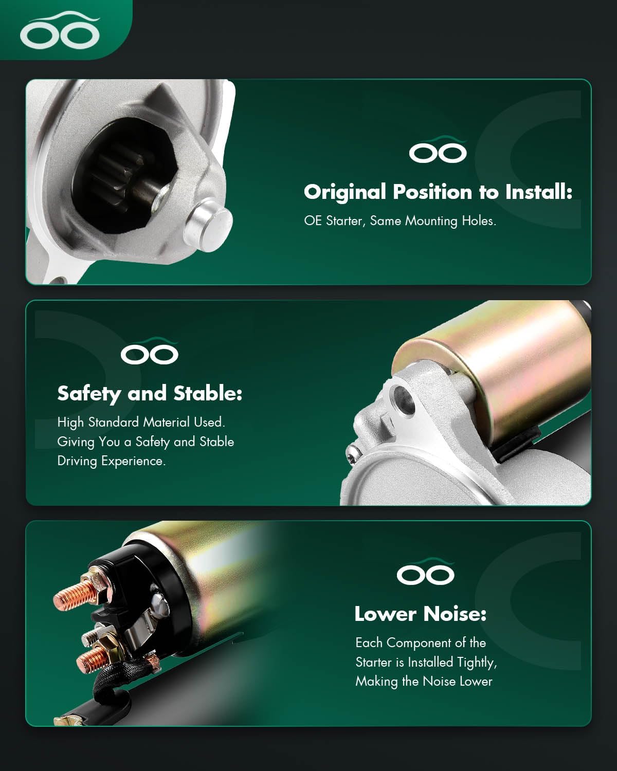 SCITOO Starters fit for 1992 1993 Ranger 1991-1997 2.3L Ranger 1998-2001 2.5L for Mazda b Series Pickups 1994-1997 2.3L 1998-2001 2.5L Tug Tow Tractor MG All 2.3L SFD0003 3238