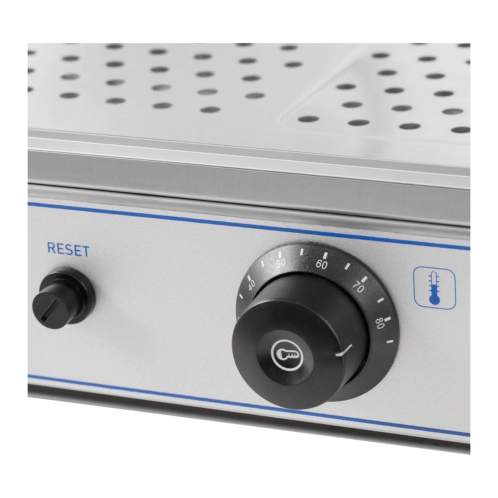 Royal Catering RC-WC001 Vitrine Chauffante Présentoir Chauffant De Maintien Au Chaud À Poser(1 000 W, 30 - 85 °C, 3 Grilles De 56,6 x 30 cm)