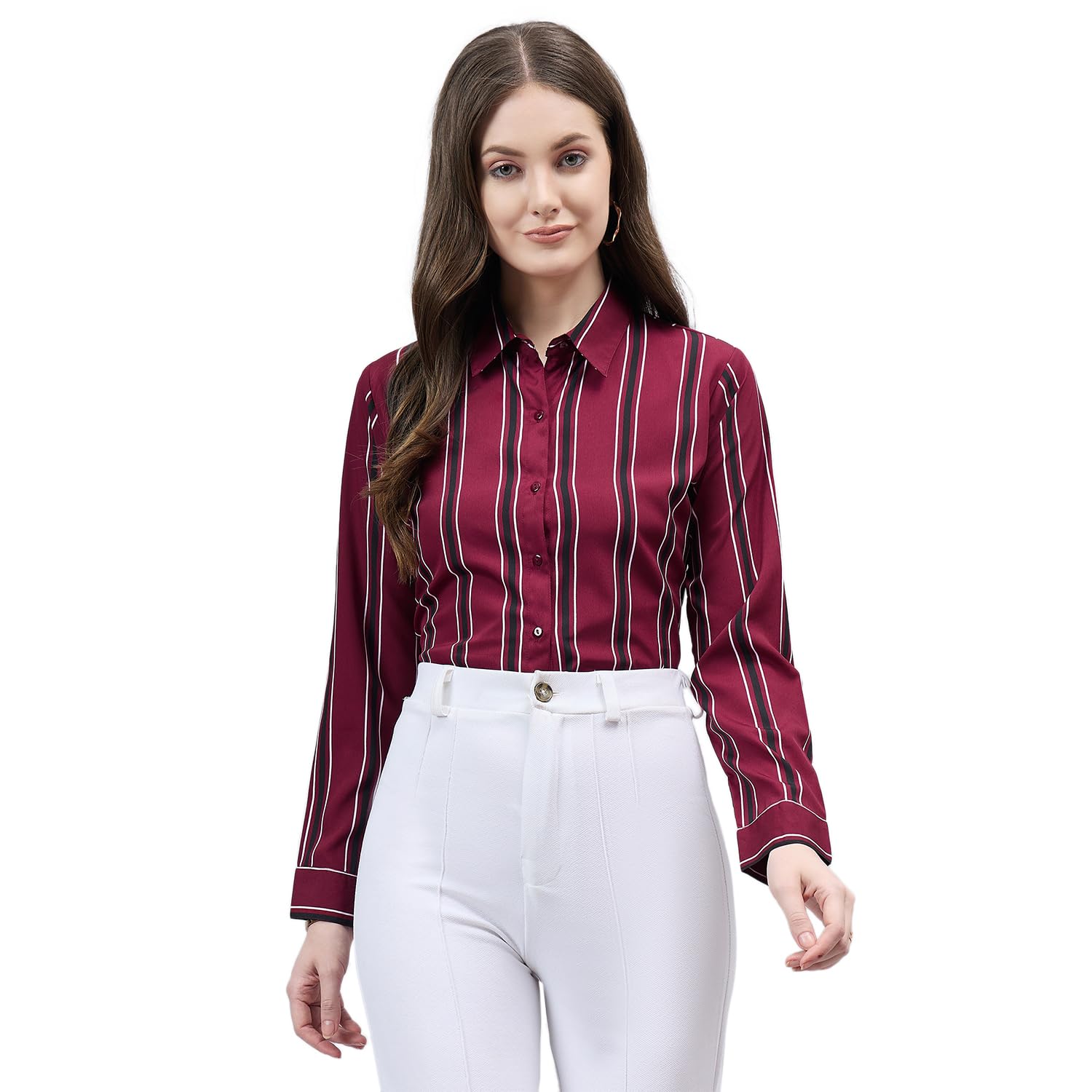 style quotient Women Stripe Printed Polyester Regular Fit Formal Shirt-picture-12