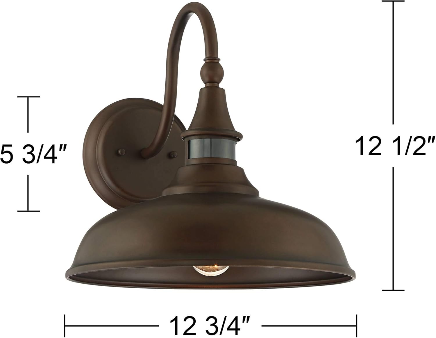 John Timberland Gough Rustic Farmhouse Outdoor Barn Light Fixture Bronze 12 1/2" Dusk to Dawn Motion Sensor for Exterior House Porch Patio Outside Deck Garage Yard Front Door Garden Home