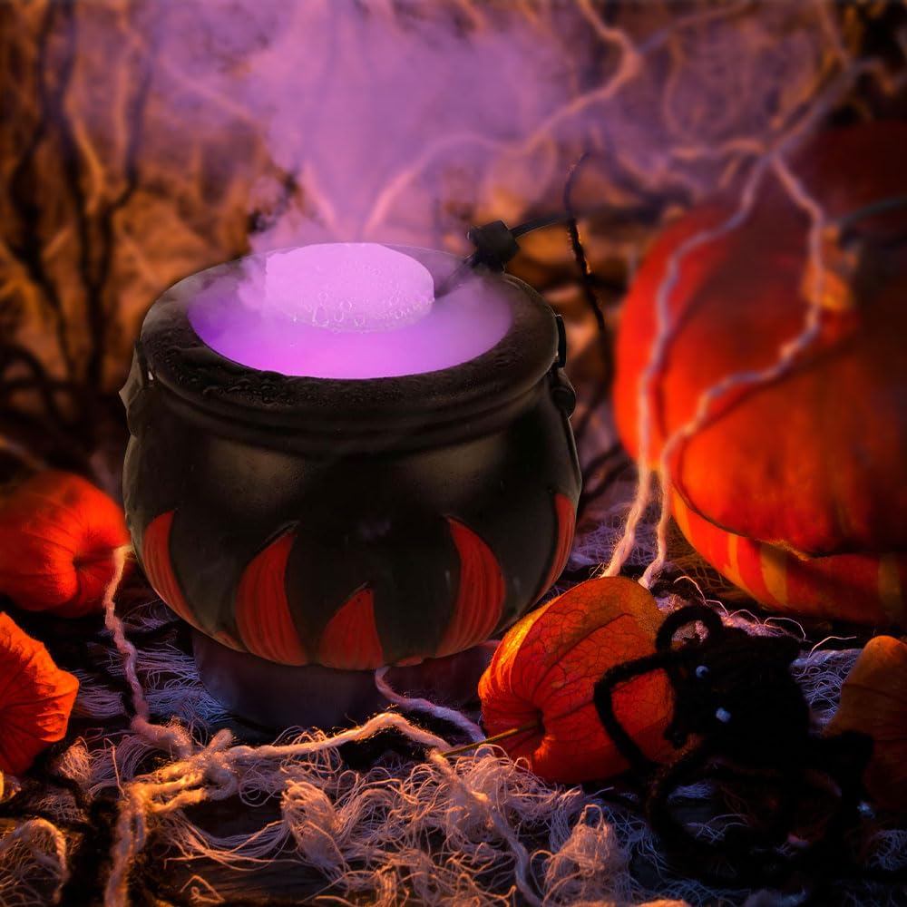 Halloween Hexenkessel Mit Nebelfunktion - Gruseldekoration Mit Schwebender Flasche