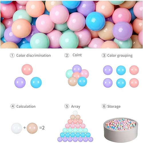 Miniatura 138 de GOGOSO Pelotas para niños pequeños, paquete de 50, 100, 200 bolas de plástico, sin ftalatos, sin BPA, no tóxicas, de 2.2 pulgadas, a prueba