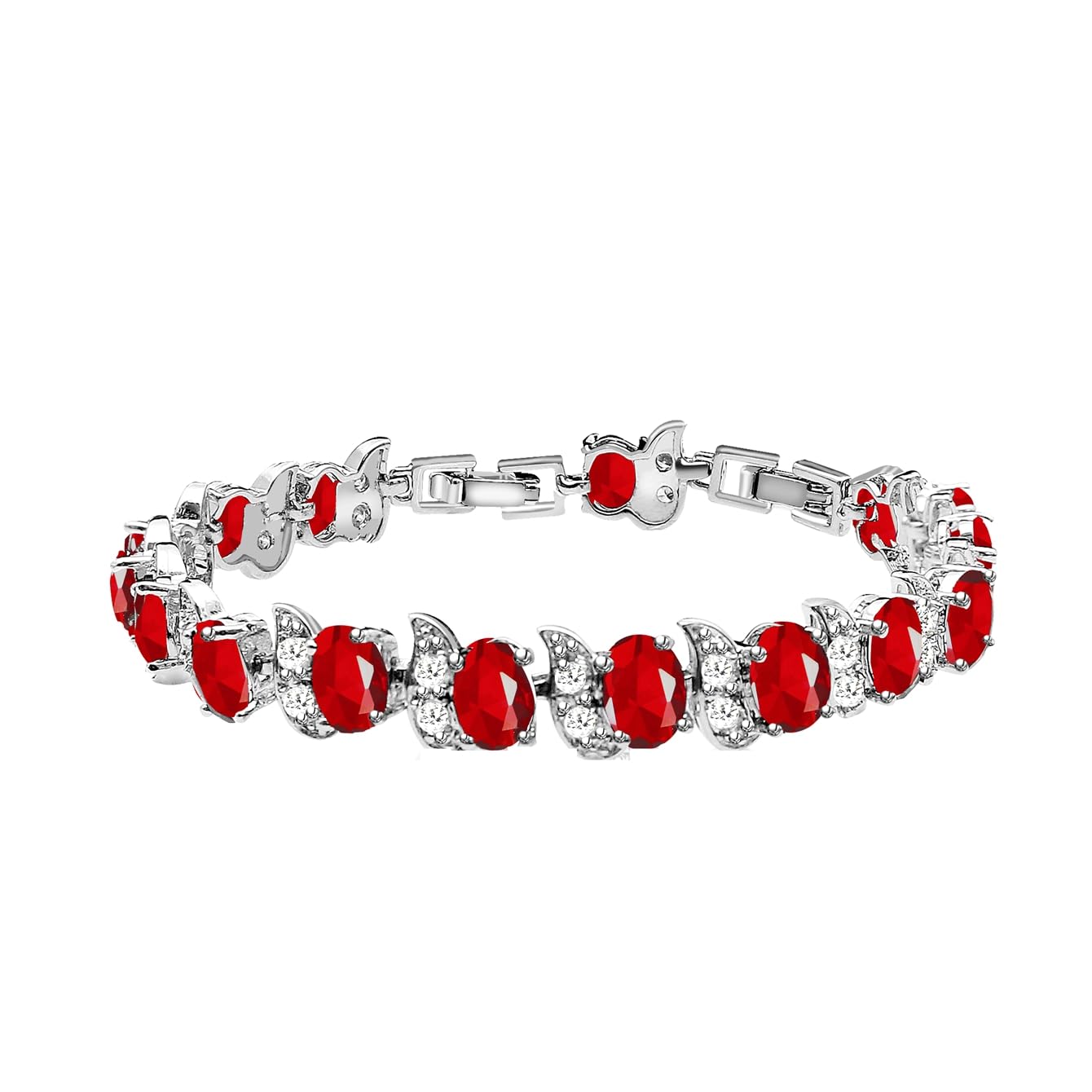 LMXXVJ Fashion Tennis Bracelet Created Emerald White Gold Plated Charm Bracelet Gifts Jewelry for Women