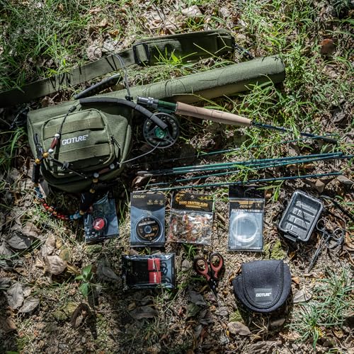 Goture Fly Fishing Rod and Reel Combo with Fly Rod & Gear Case, 9FT #6 6-Piece Fly Rod, Pre-Spooled Reel, Fly Line, Flies, Necklace, Leader, Tippet, Forceps, Nipper and Complete Starter Kit