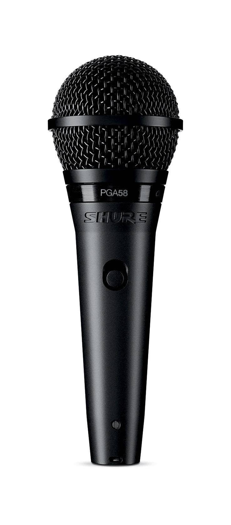 Shure PGA58 Dynamic Microphone - Handheld Mic for Vocals with Cardioid Pick-up Pattern, Discrete On/Off Switch, 3-pin XLR Connector, 15' XLR-to-QTR Cable, Stand Adapter and Zipper Pouch (PGA58-QTR)