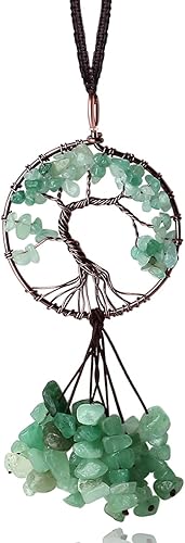 Miniatura 14 de MAIBAOTA Adorno colgante de cristal redondo negro obsidiana decoración árbol de la vida espiritual habitación decoración de pared lindo coche espejo