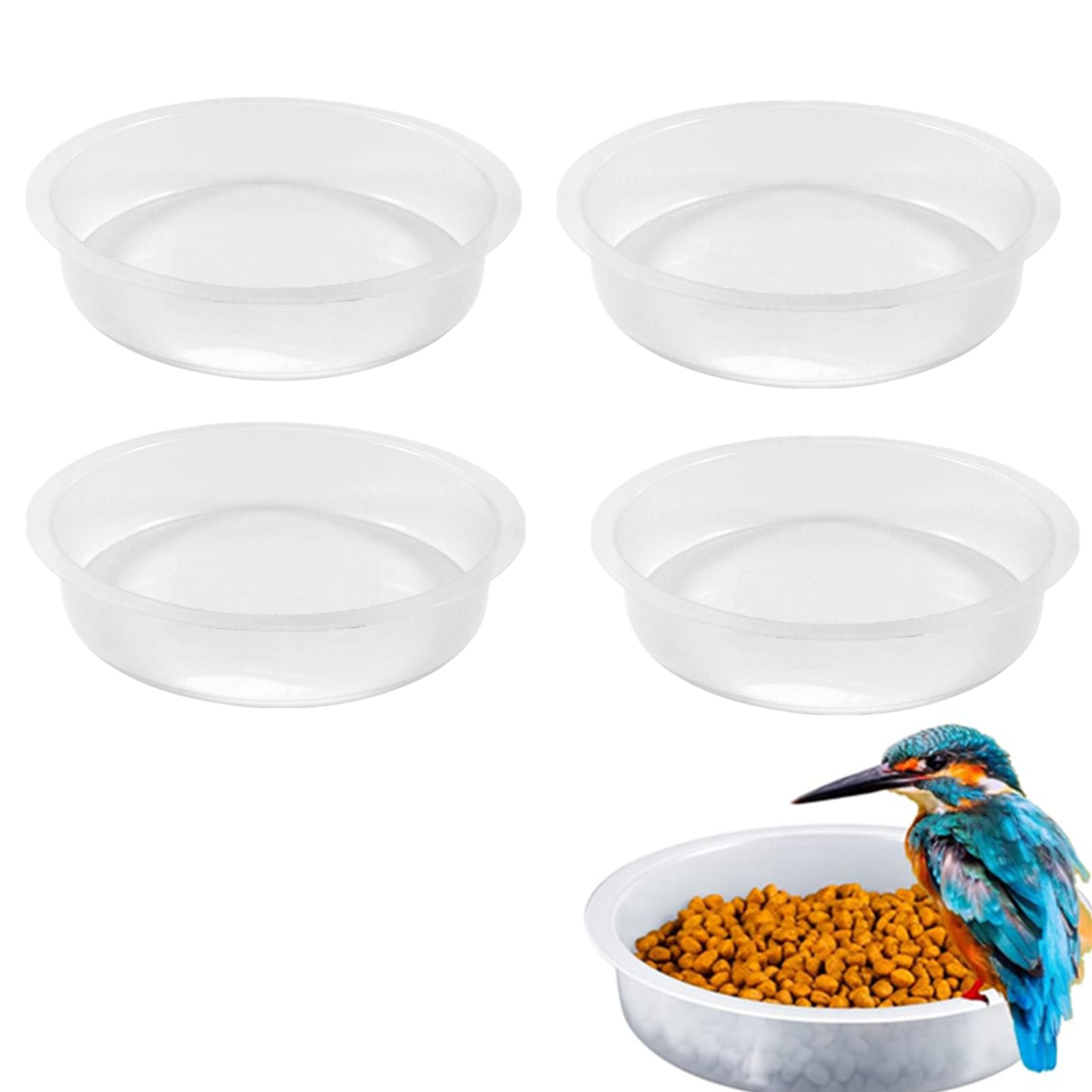 Bird Feeder Station Replacement Tray, Transparent Bird Water Bowl and Birdseed Plastic Tray for Outdoor Feeding Stations, Clear Birdbath Bowl Garden Supplies for Wild Birds Watching Gift
