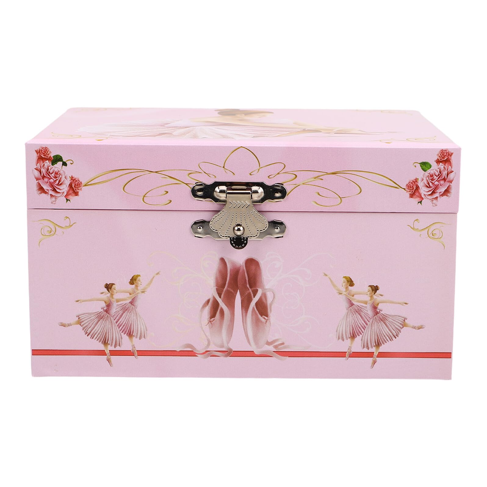 Joyero Musical para Niñas de 127 CM Color Rosa con Bailarina Giratoria Caja de Música Ballet Organizador de Joyería Infantil para Obsequio y Decoración