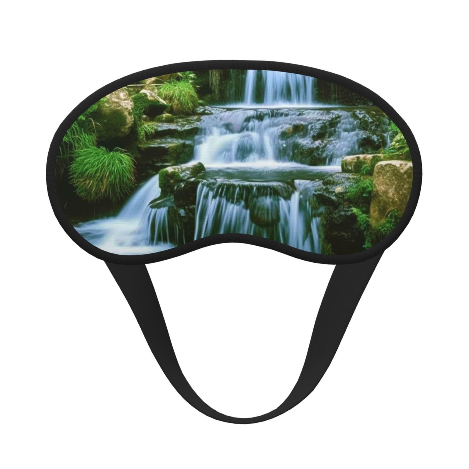 Sleep Mask for Side Sleeper Silk Sleeping Eye Masks with Elastic Strap Super Soft Eye Sleep Shade Cover Waterfall Flowing Down Blackout Night Blindfold for Women Men Travel