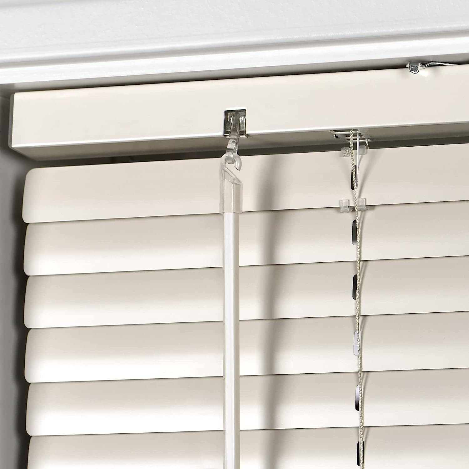 LazBlinds Cordless 1" Aluminum Horizontal Mini Blinds, Custom Size Light Filtering Blinds for Windows, Cream Punch-cream Custom Size