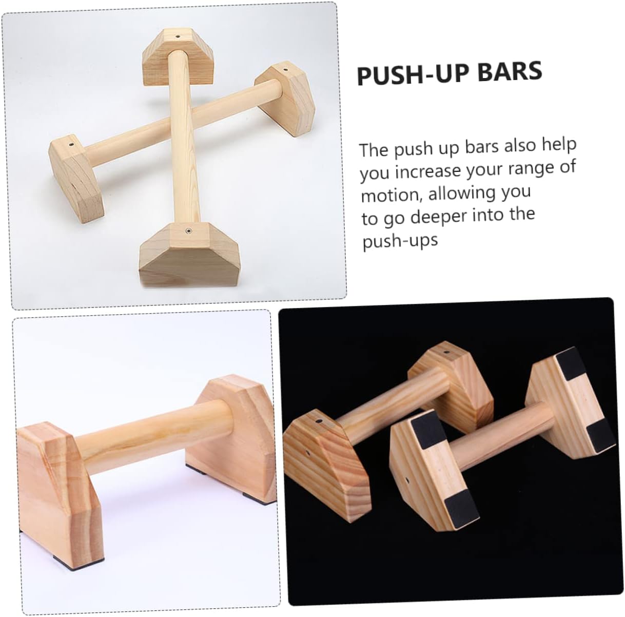 Push-up Stands Wooden Brackets for Arm Strength Training Fitness Equipment for Home Workouts Sturdy Grip Bars for Men and Women for Strength Building