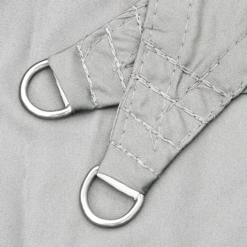 Voile d'ombrage rectangulaire 6x5m gris clair pour terrasse patio cour et camping - 6