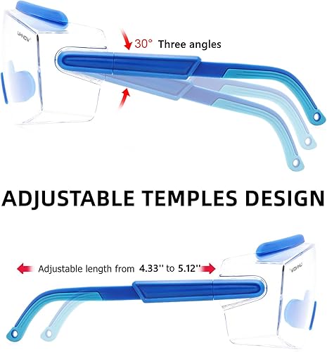 Miniatura 4 de UKNOW Anteojos de seguridad sobre lentes, gafas de seguridad antivaho con lente envolvente transparente, ANSI Z87.1 gafas protectoras