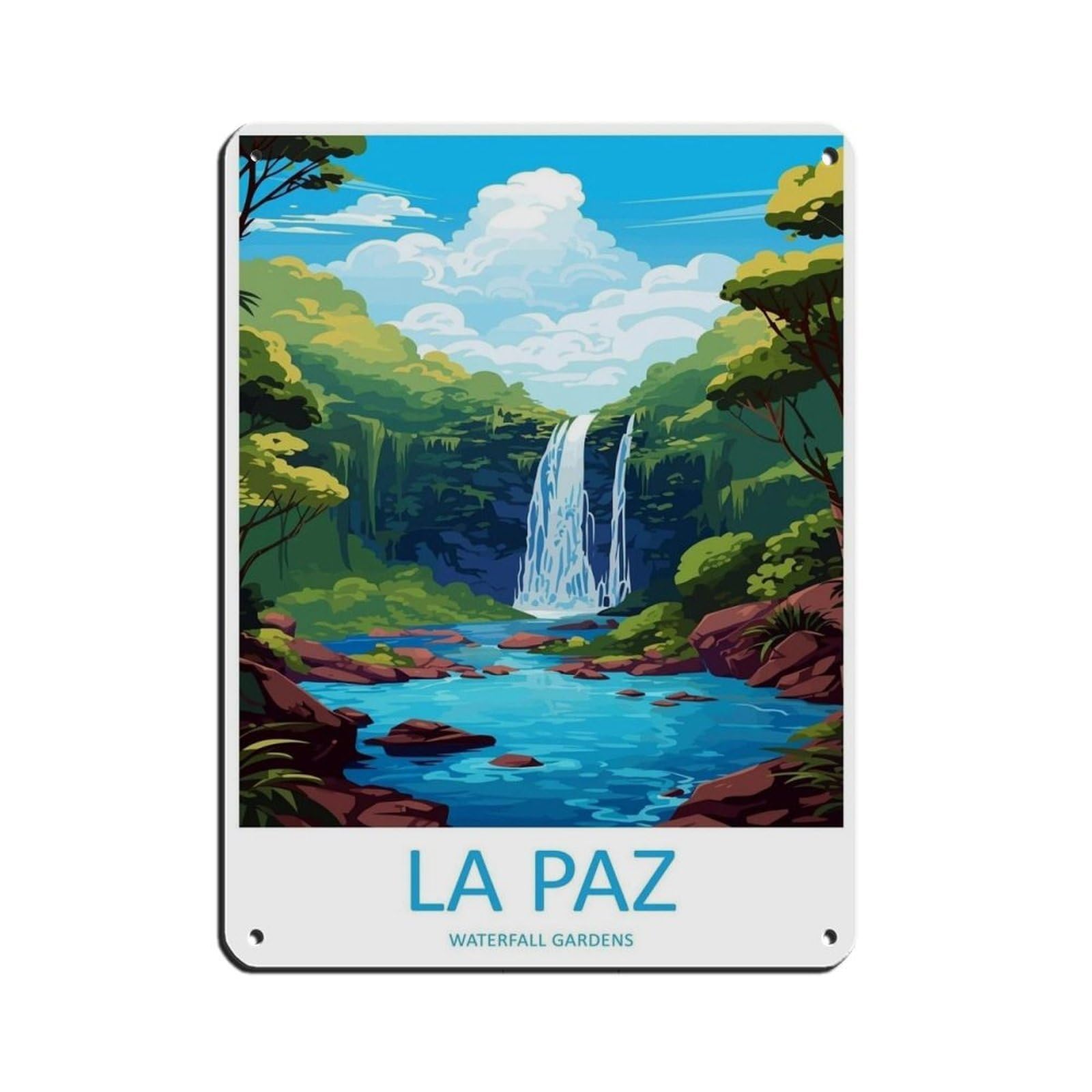 La Paz Waterfall Gardens Travel Art Costa Rica（59） Retro Poster Metal Tin Sign Chic Art Retro Iron Painting Bar People Cave Cafe Family Garage Poster Wall Decoration 12x16inch(30x40cm)