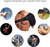 Vista 4 de Soporte de hombro con almohadilla de presión para hombres y mujeres, soporte de hombro ajustable para manguito rotador rotador, tendinitis