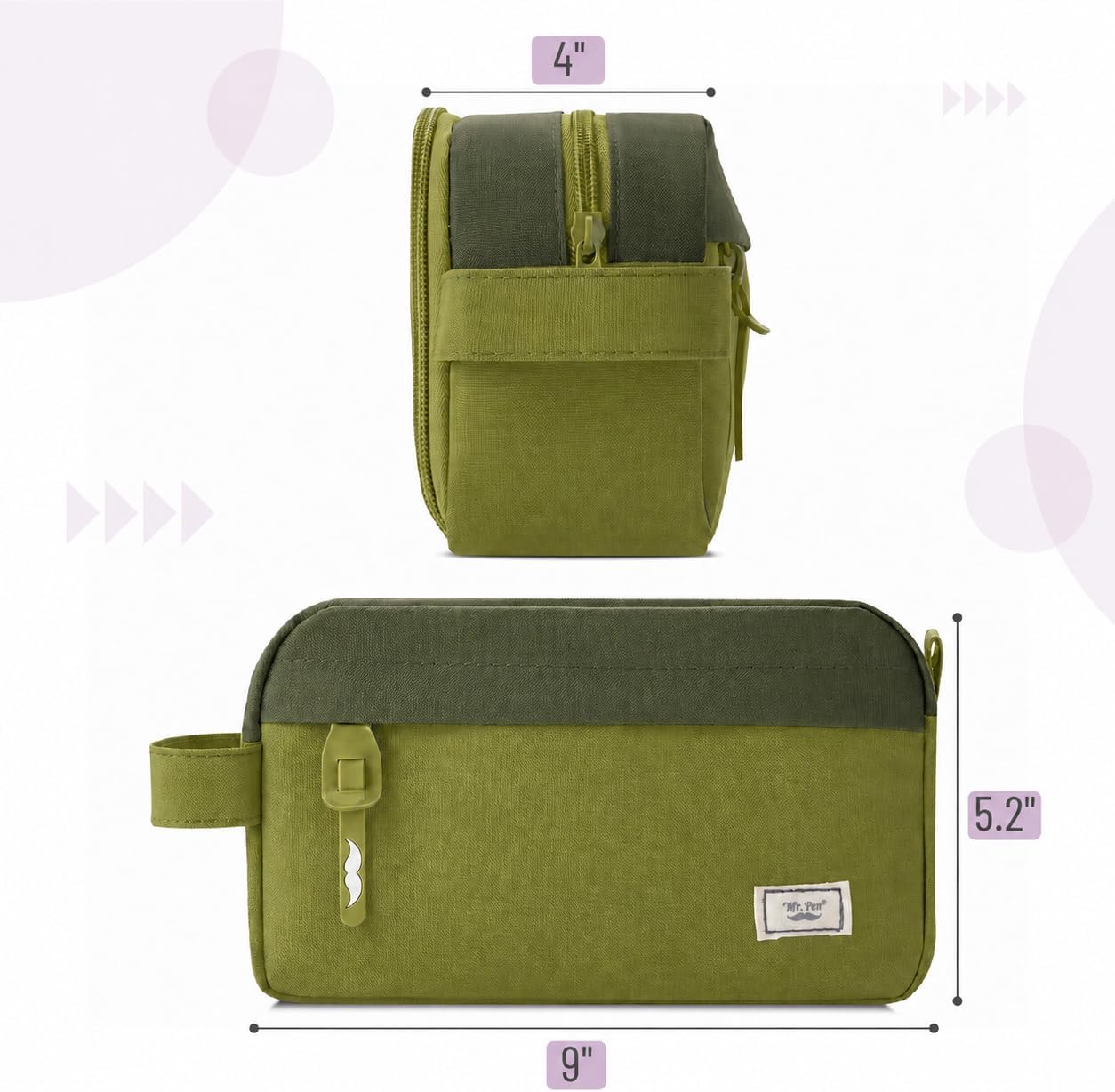 - High Capacity cil Case, Large cil Pouch with 3 Compartments and 2 Pockets, Large cil Bag with Smooth Zipper, Cute cil Case Pouch Organizer, School Supplies for Teens thumbnail