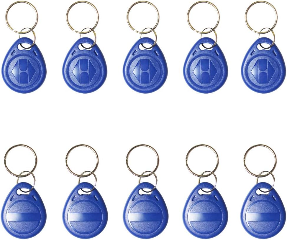 ETEKJOY 10 PCS Writable 125kHz RFID Key Fob Proximity ID Card Token Tag Rewritable T5577 Universal (Blank Card No Data)