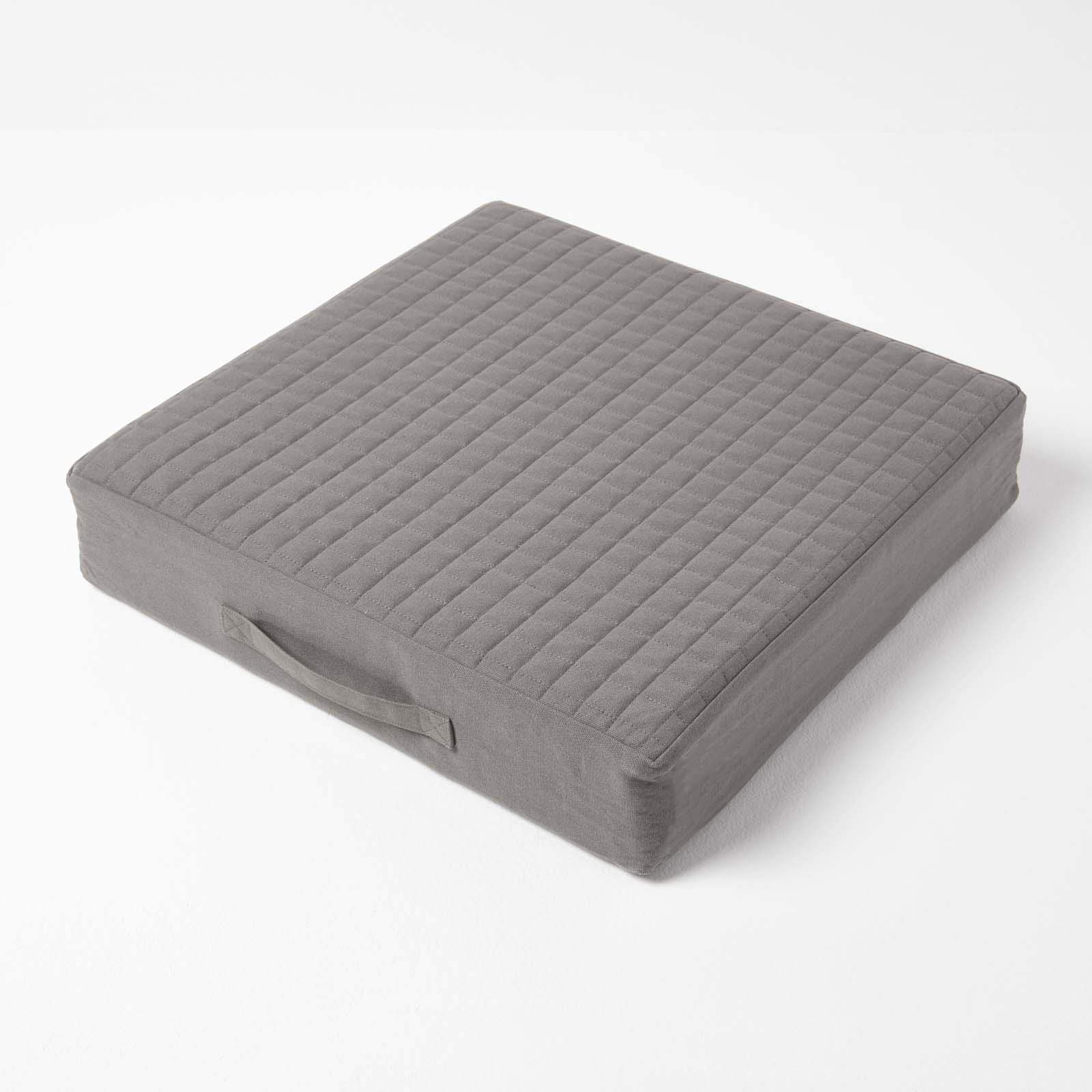 HOMESCAPES - Cojín elevador para sillón acolchado gris con funda extraíble de 50 cm cuadrados, 10 cm de profundidad, con espuma ortopédica firme para asiento, almohadilla con funda lavable de 100%