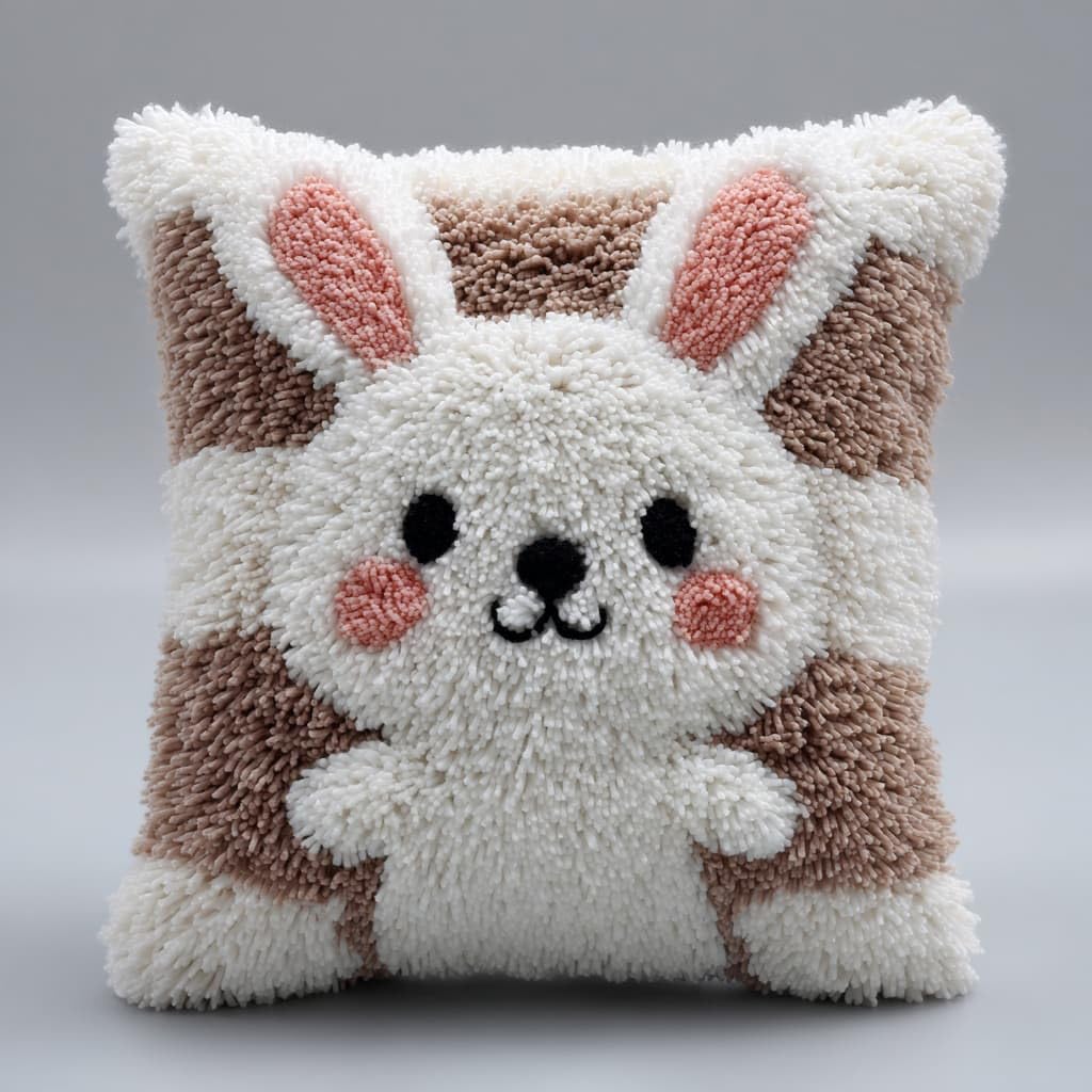 WallustrioaW Latch Hook Pillow Case Kits,Animal Rabbit
