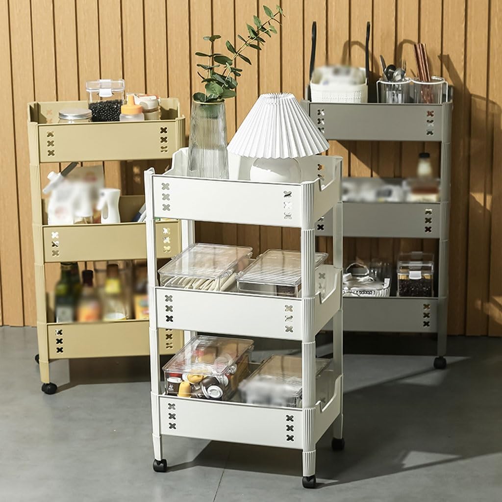 CHICKEN Pot and Pan Organizer Kitchen Storage Rack Snack Storage Rack Washing Machine Bathroom Layered Toilet Storage Rack Floor Rack Kitchen Organizers and Storage(Color:B)