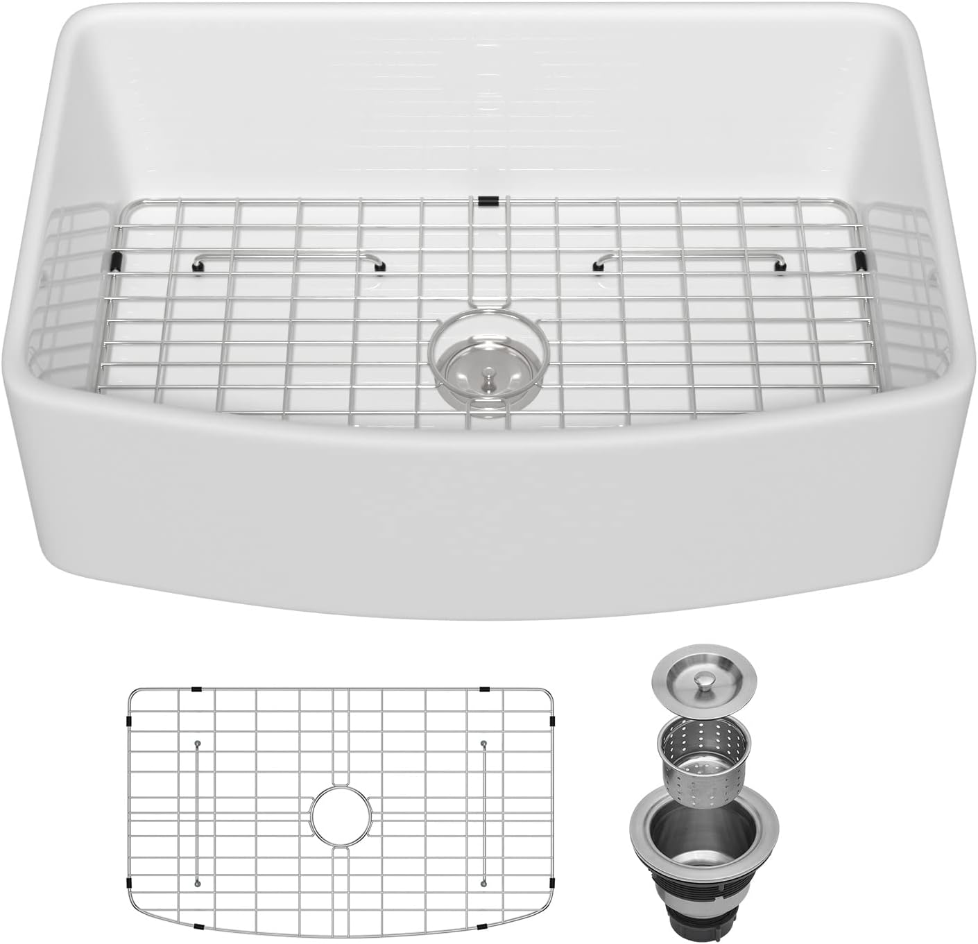 Buy 33 White Farm Sink Donsdey 33×20 Farmhouse Kitchen Sink Curved