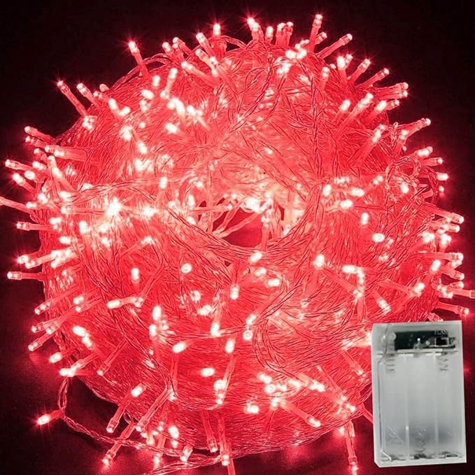 xiao Fairy Lights,Dazzle Bright Fairy String Lights, 4M 40LEDIndoor Fairy Lights Indoor Outdoor Rope Fairy String Lights Battery Fairy String Christmas Tree (Red)
