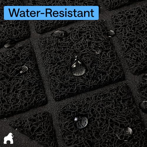 Image of GORILLA GRIP Cat Litter Box Mat, 40x28, Cushioned Coil Mesh Litter Trapping Mats, Scatter Control Supplies for Less Mess, Phthalate Free, Ultra Deep Catch Grooves, Rinse or Vacuum to Clean, Black